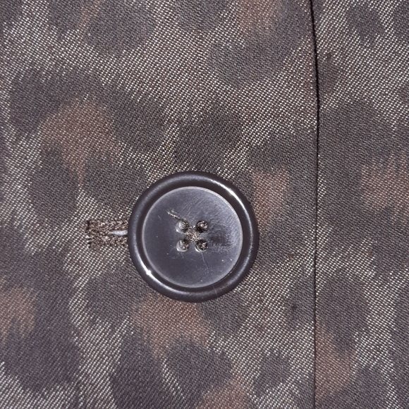 SANDRO Sportswear Leopard Blazer Tie Belt Button Front Grey Black Brown S - Picture 2 of 6
